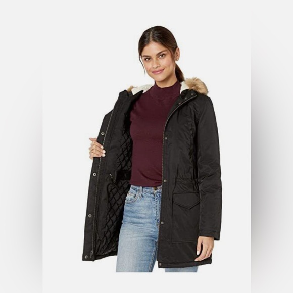 Levi's® Coated Cotton Parka with Sherpa and Faux Fur Hood - Picture 2 of 2
